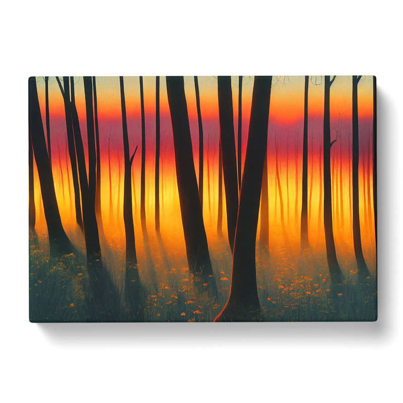 Striking Forest Sunset Vol.4 - Wrapped Canvas, 40cm H x 60cm W x 3cm D