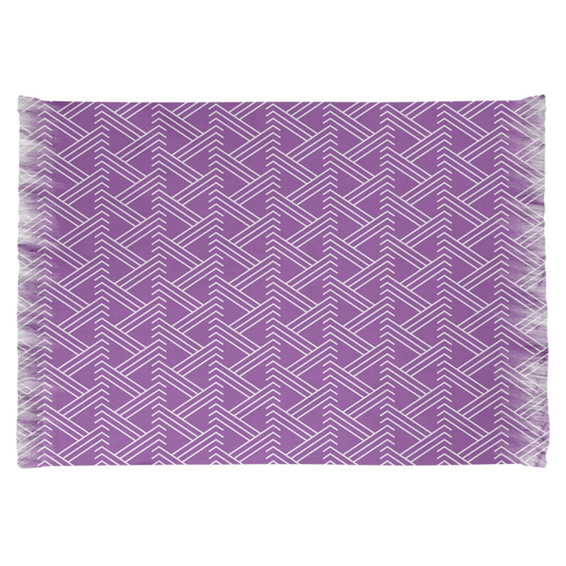Tapis mauve à motif géométrique classique, Non