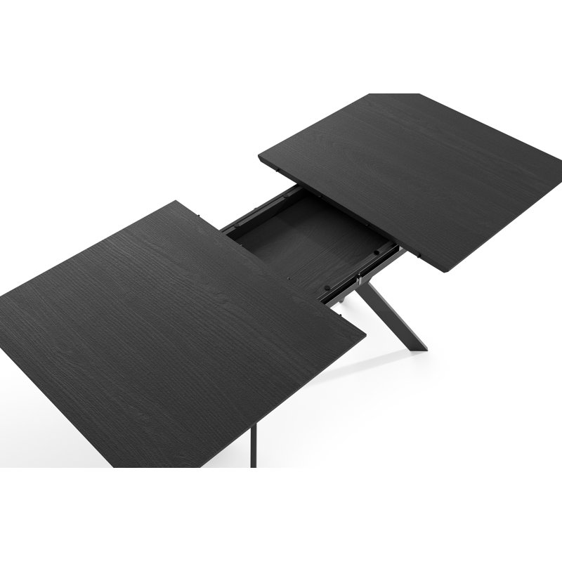 Mckayla Extendable Metal Base Dining Table, Black