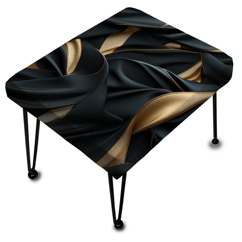 Glamour Noir And Gold Harmony - Marble Rectangle Ottoman