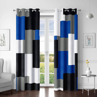 Blue Gray Insulated Room Curtains