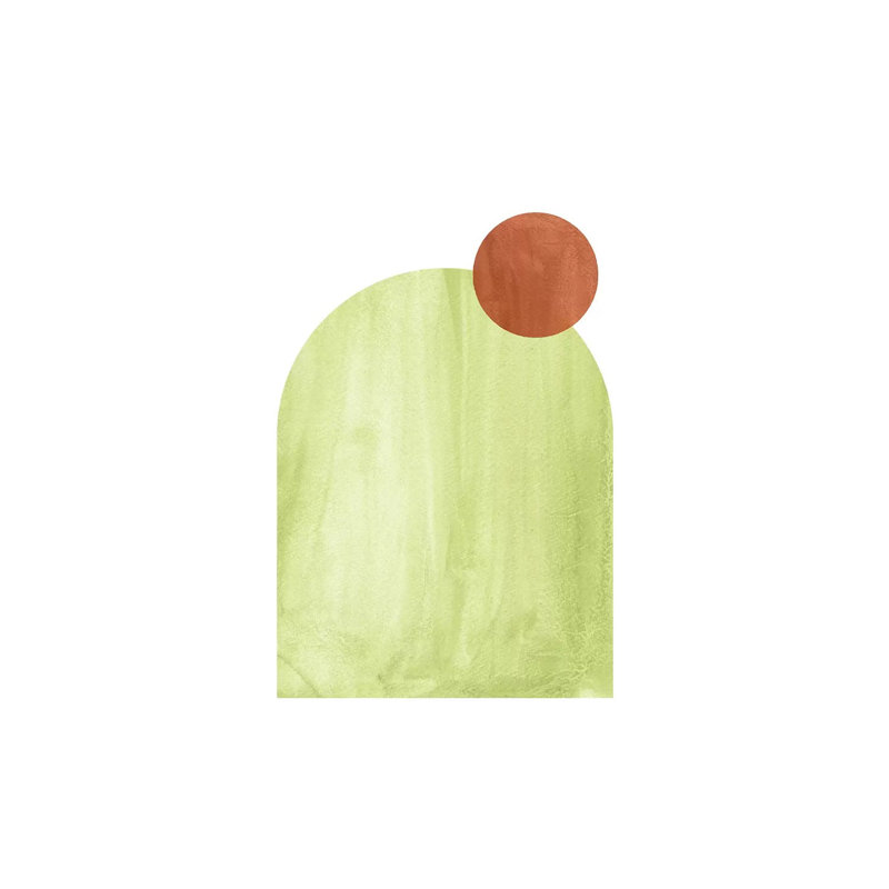 Green And Terracotta Shapes by Whales Way - Painting on Canvas, 66.04cm H x 45.72cm W x 3.81cm D, Wrapped Canvas
