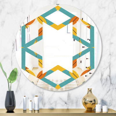 Miroir mural hexagonal en losanges éclectique