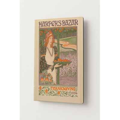 Harper's Bazar Thanksgiving 1894 - Art Nouveau Vintage Poster Wall Art — Portrait Metal Wall Art