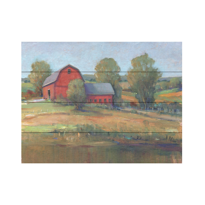 Tim O'Toole «Country Barn I», lattes de bois, L 16 po x H 12 po