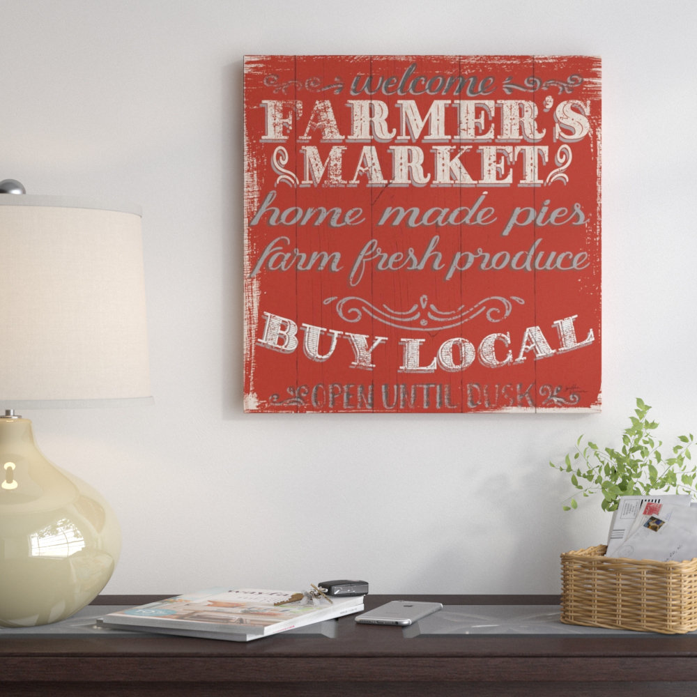 East Urban Home 'Farmers Market X' Textual Art on Canvas | Wayfair