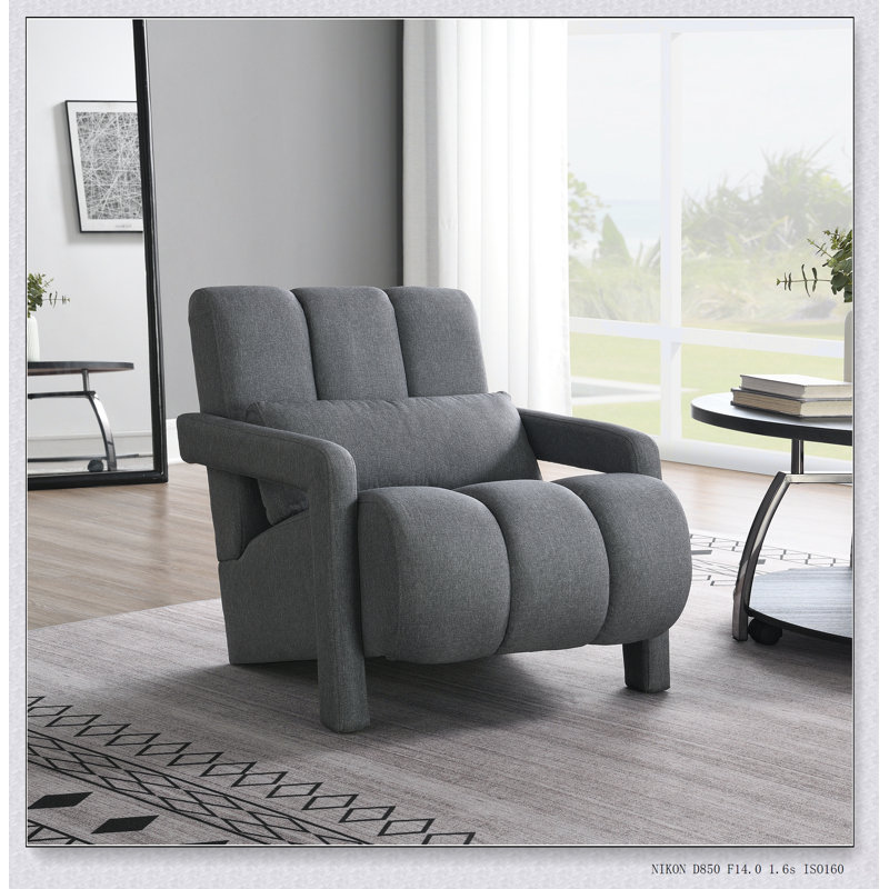 Comfortable Upholstered Accent Chair with Reclining Function and Bluetooth Speakers for Modern Living Room Relaxation