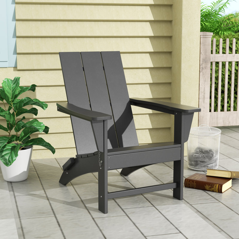 Chaise Adirondack pliante en plastique PEHD Joubert, Gris