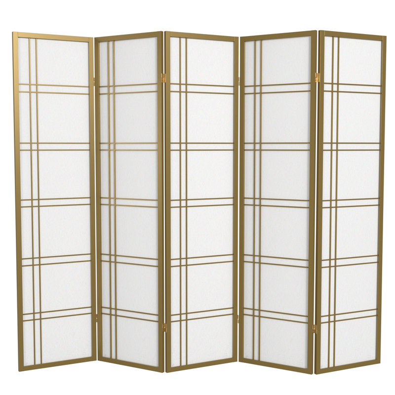 70.5" Tall Double Cross Shoji Panel Room Divider, Red, 4, 6 ft