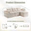 Canapé modulaire en forme de L de 104 po avec canapé en velours côtelé et repose-pieds mobile-1086732143