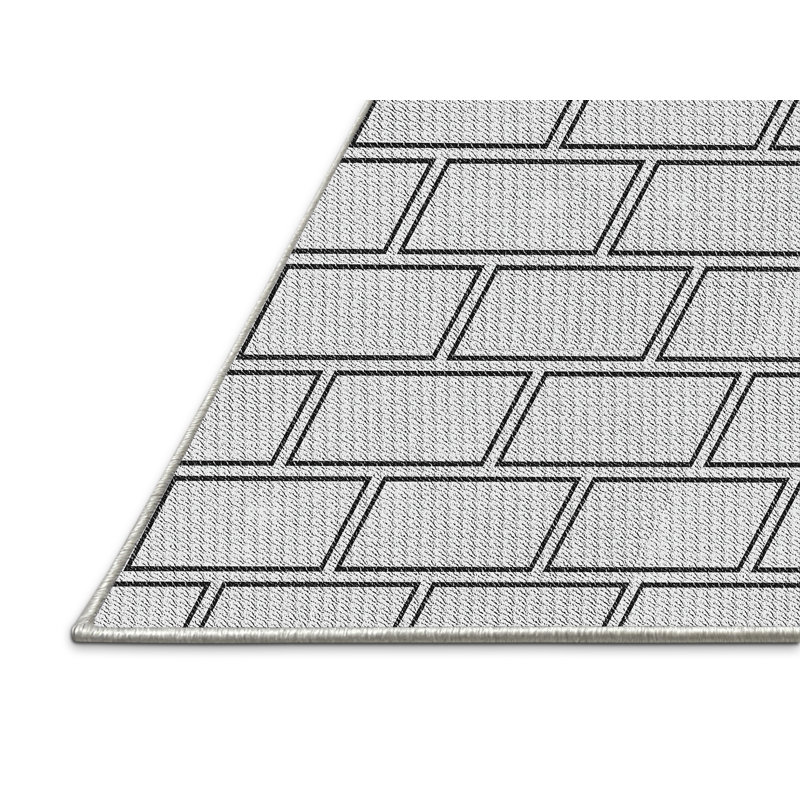 Tapis noir/gris à motifs North Brookfield, Rectangle 3 pi x 5 pi