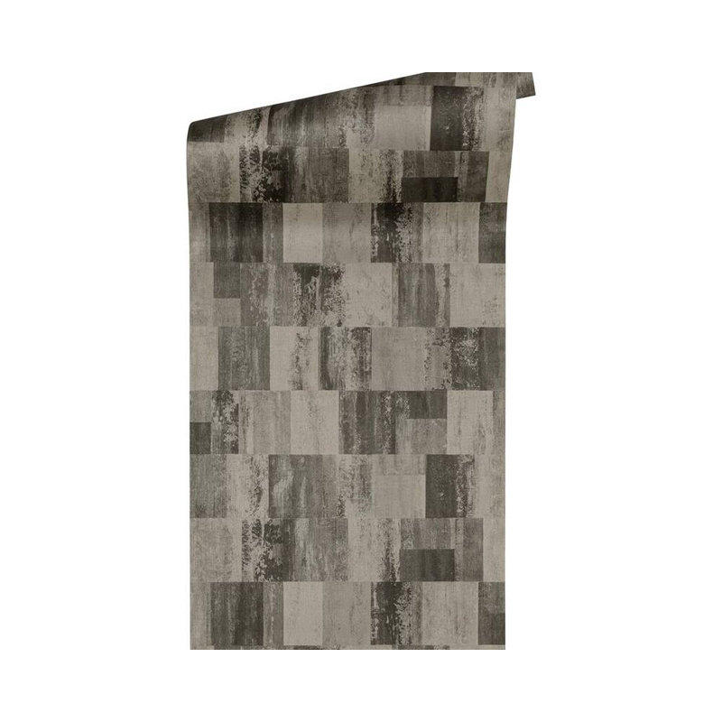 33' L x 21" W Texture Wallpaper Roll, Beige Black