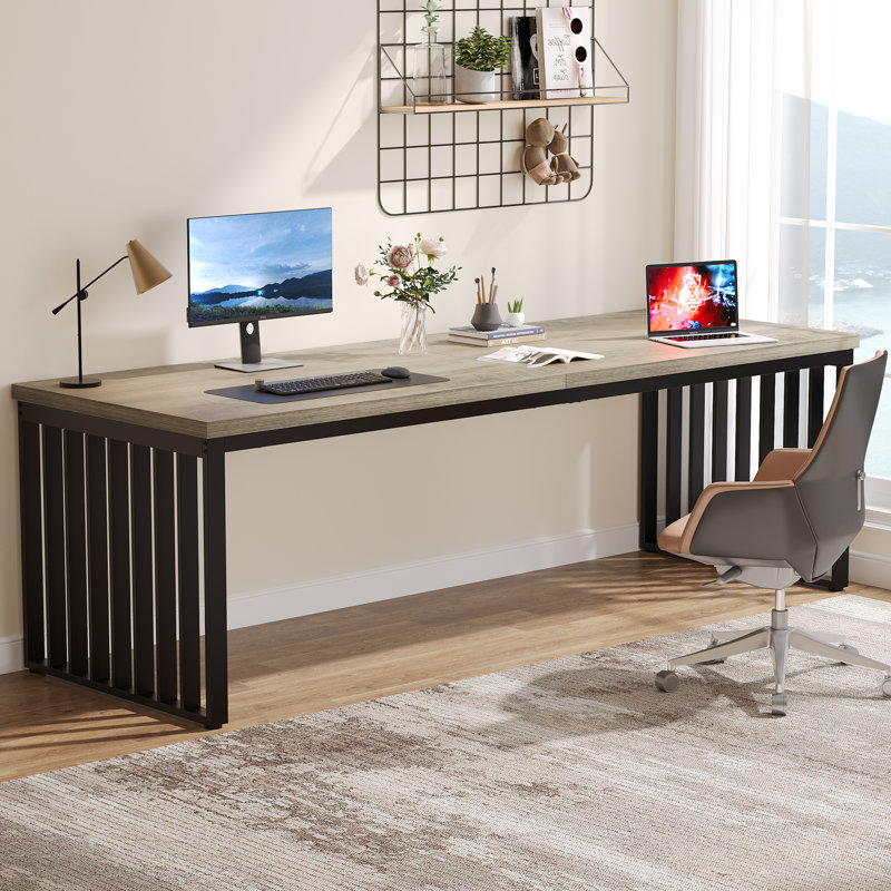 Bureau d'ordinateur l 78,74 po Lapo, Gris / Noir
