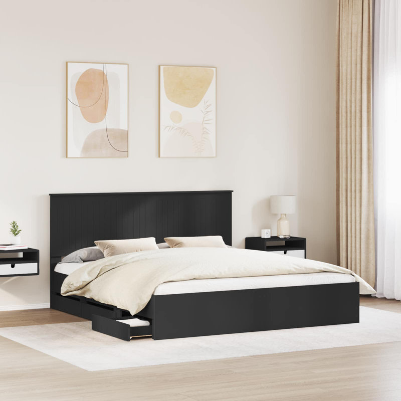 Bed, Black, Super King (6')