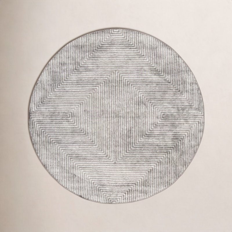 Tapis d'intérieur en viscose touffeté à la main Balos, Rond 8 pi
