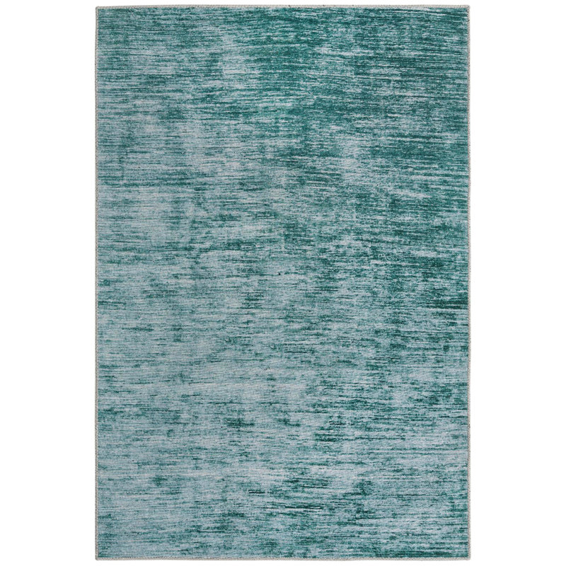 Tapis contemporain de couleur sarcelle Ikhasa, Rectangle 4 pi x 6 pi