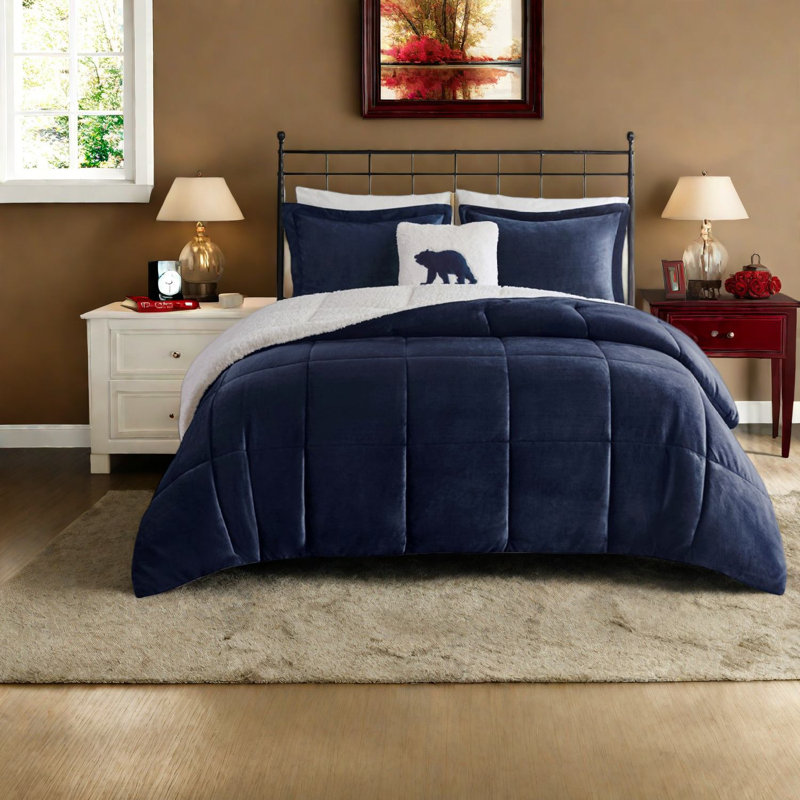 Cozy Plush To Sherpa Bedding Sets, Polyester Material, Rustic Style, Perfect For Home Comfort