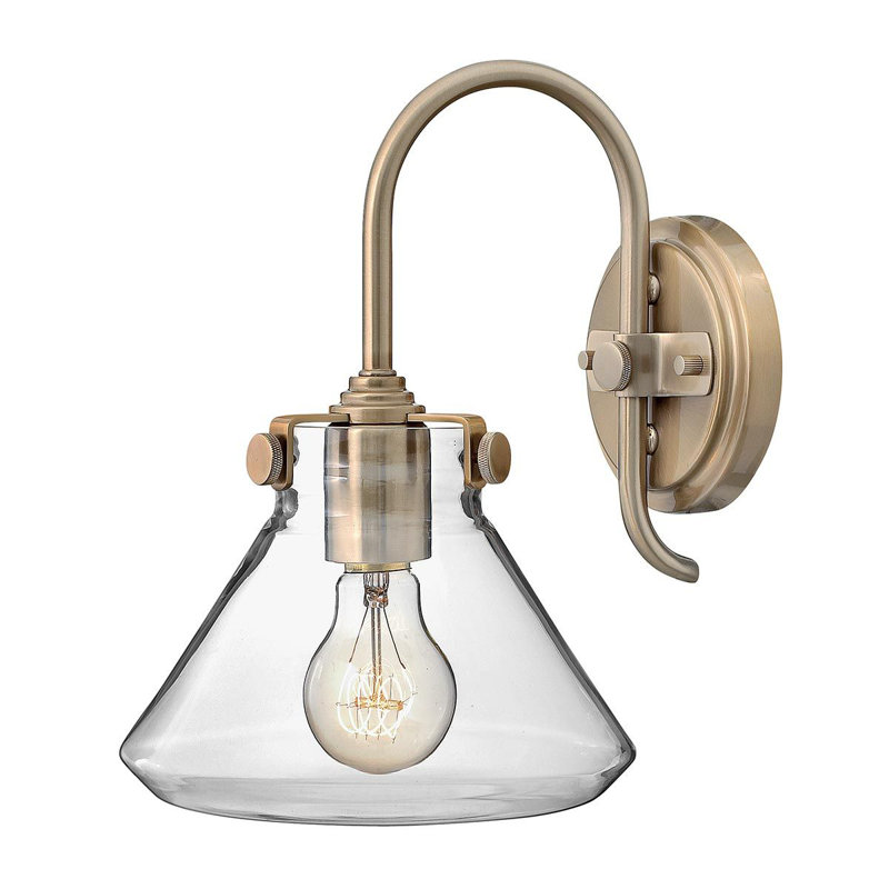 Redfern Steel Armed Sconce, Brushed Caramel