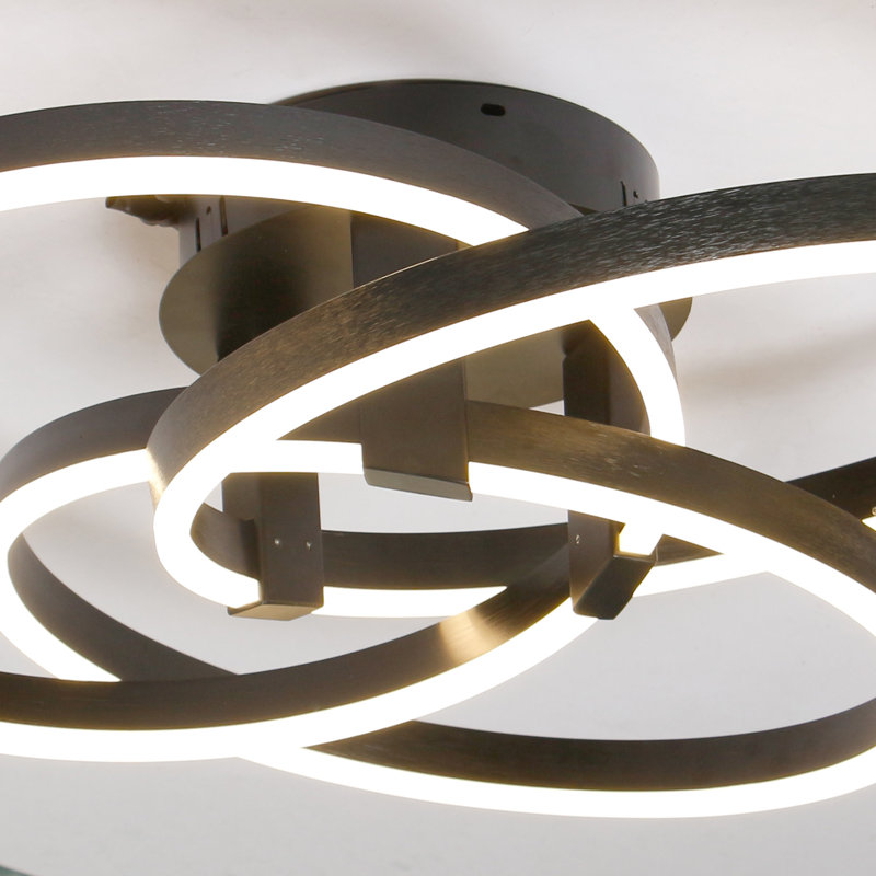 Plafonnier encastré moderne à DEL 3 lumières 50W Shawntae, Noir