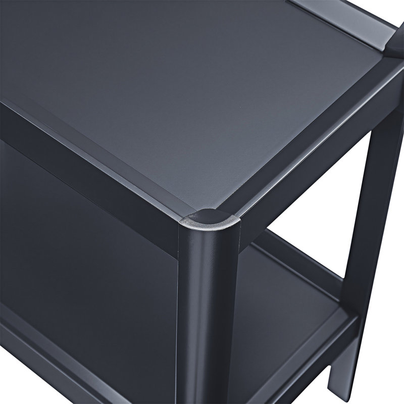 Table de chevet avec tablette ouverte, Noir