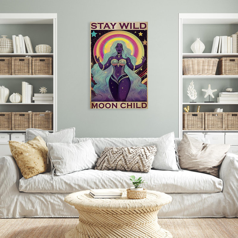 Witch Stay Wild Moon Child 1 - 1 pièce, impression sur toile tendue, H 20 po x l 16 po x P 1,25 po