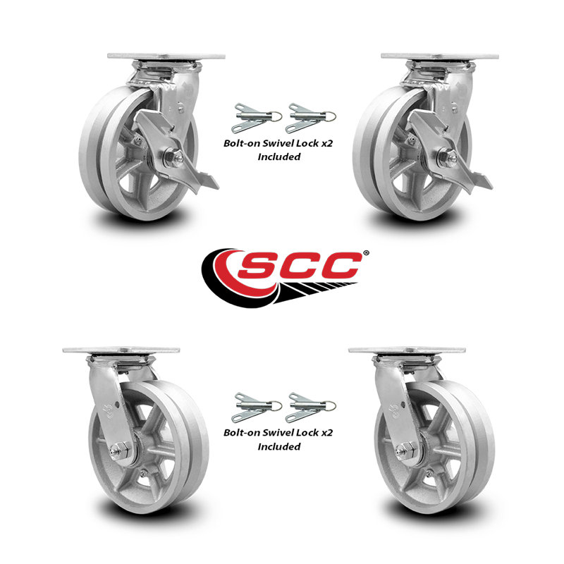 4 Piece Semi Steel Caster Set