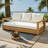 Acacia Wood 3-Seater Patio Sofa Daybed, Low Seating Outdoor Couch with 6" Thick Cushion, 3 Back Pillows & Slatted Design, Water-Resistant Covers for Backyard, Deck, Porch-1064007509