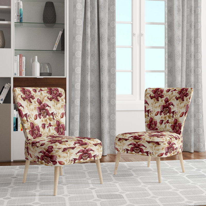Chaise d'appoint rembourrée Cottage A, Motif floral victorien royal I