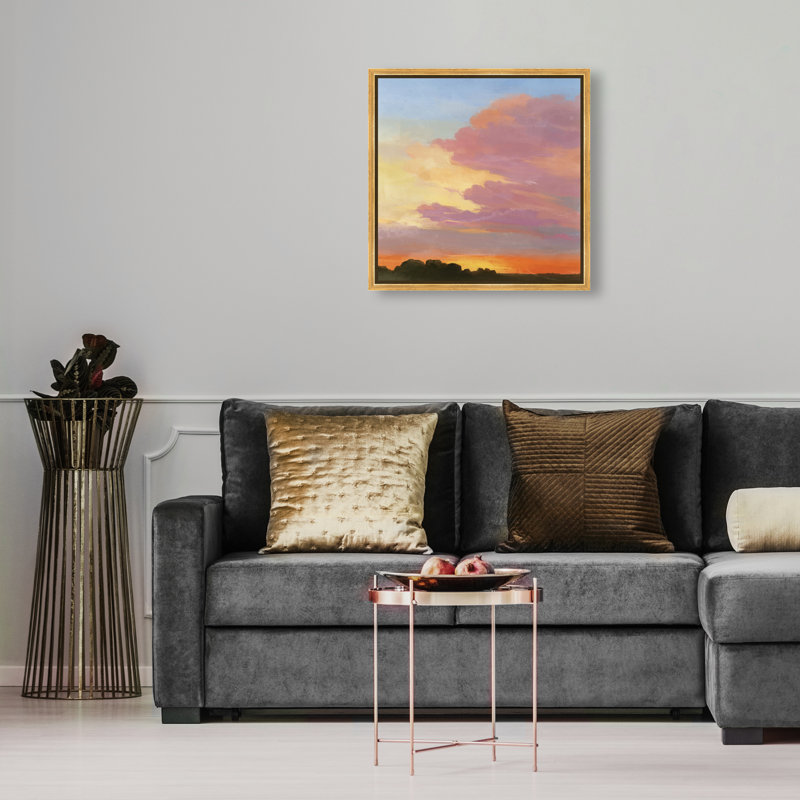 Perfect Sunset Print by Oliver Gal, 17" H x 17" W, Gold Floater Frame