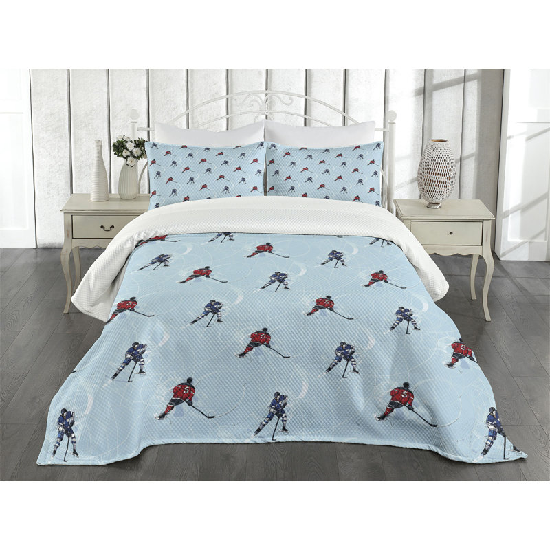 Queen Black Quilted Polyester Bedspread Set with Shams