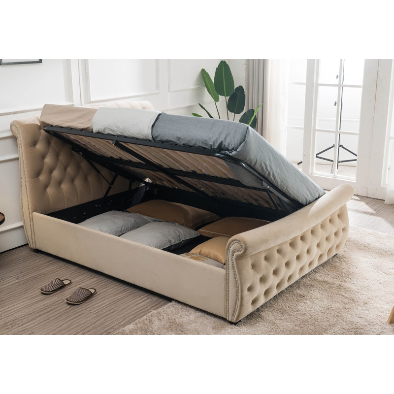 Lucinda Upholstered Ottoman Storage Bed, Double (4'6)