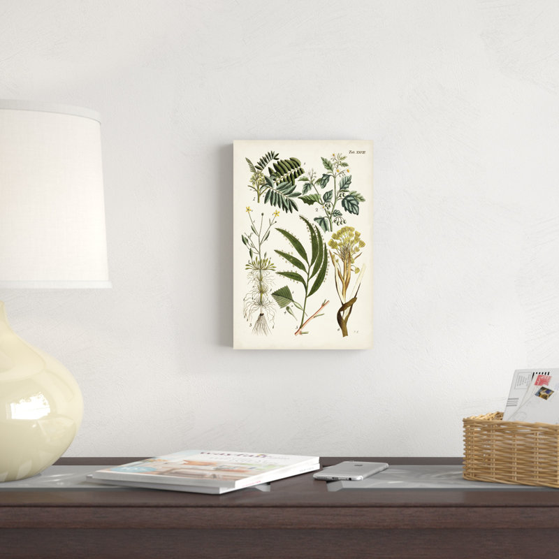 Fougères fantaisistes I - peinture sur toile tendue, H 12 po x l 8 po