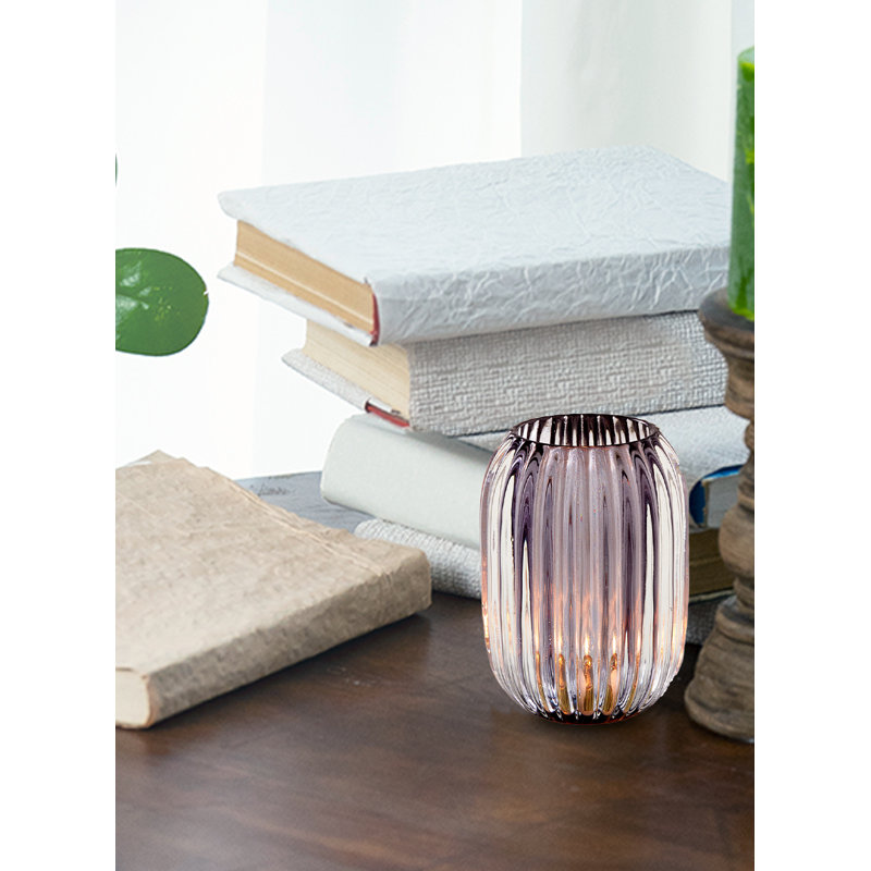 5'' H Glass Wall Votive Holder, Smoke Gray