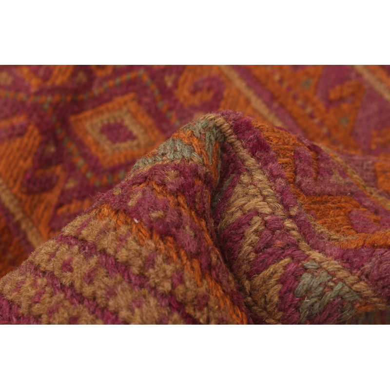 Tapis de couloir unique en laine noué à la main orange vieilli 2 pi 9 po x 6 pi 5 po Jimitry