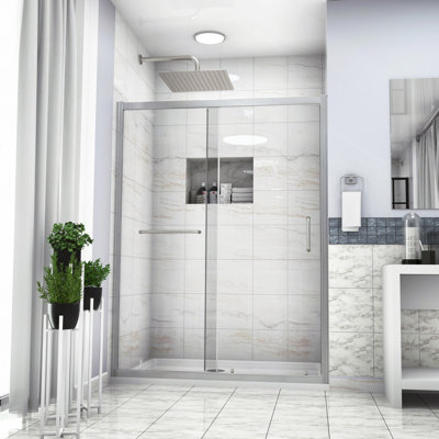 Shower Door Single Sliding Shower Enclosure, 1/4" (6Mm)