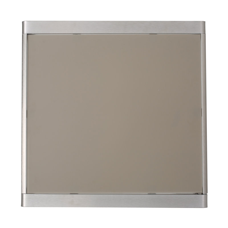 Table de bar d'extérieur grise de 43 pouces avec structure en aluminium et plateau en verre | Idée de cadeau
