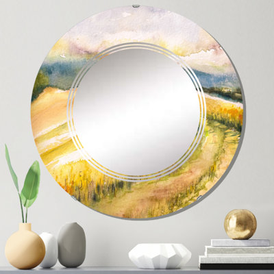 Miroir mural rond champêtre italien