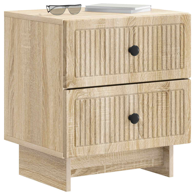43cm W Manufactured Wood Bedside Table, Sonoma Oak