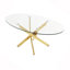 Table basse OVAL, table d'appoint en verre avec pieds 39,37 po, table à thé moderne pour le salon-1328108580