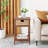 Walnut and Natural Accent Table with Woven Basket-2041729411