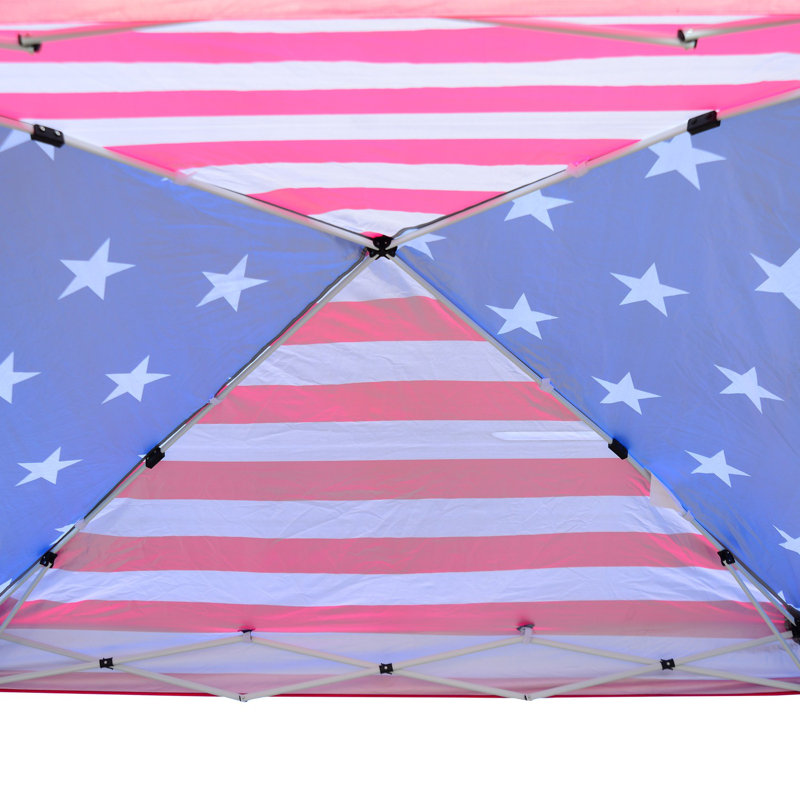 American Flag 10' x 10' Slant Leg Pop-Up Canopy Tent