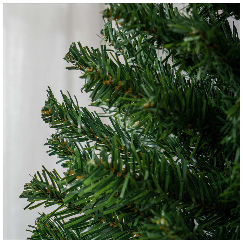 Sapin de Noël artificiel à forme allongée non illuminé avec branches réalistes, sapin d'Halloween avec 618 pointes, H 5,9 pi