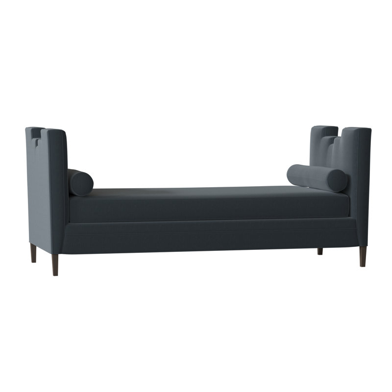 Banc rembourré Ida, Sarcelle foncée Sachi, Brun acajou