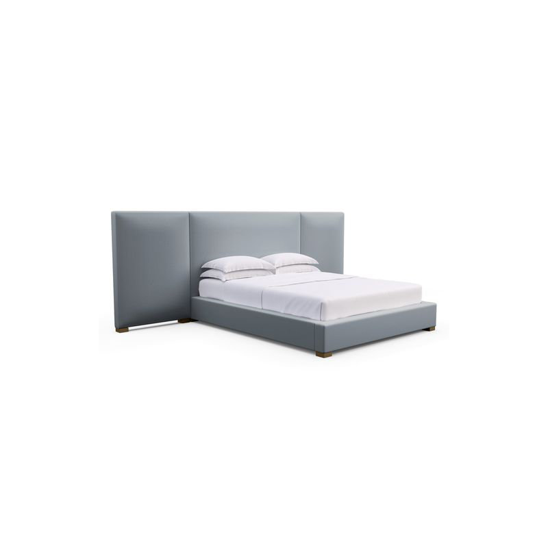 Prospect Upholstered Bed, Queen, Crushed Velvet Graphite, Weathered