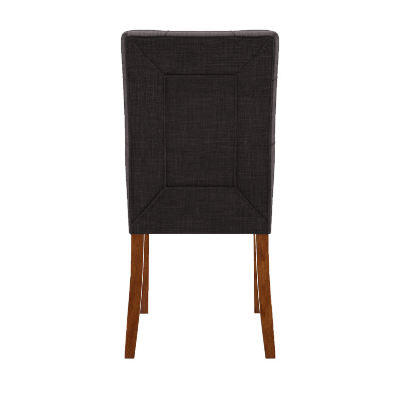 Chaise d’appoint capitonnée en lin Mitzi, Lin gris foncé