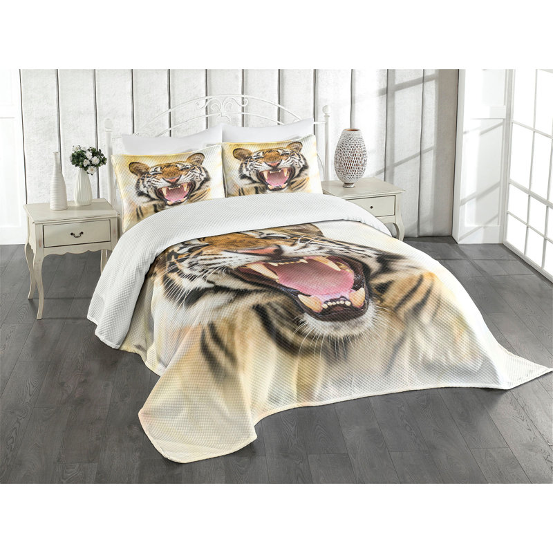White Quilted Queen Bedspread Set with Pillow Shams