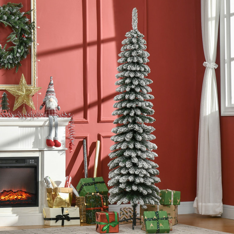 Grand arbre de Noël artificiel enneigé, 6'