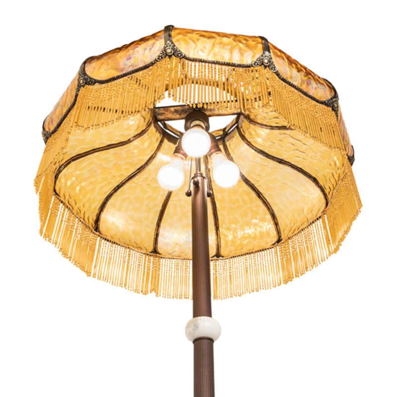 Frederick Floor Lamp, Amber/Brass
