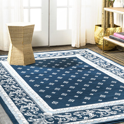 Reilly French Border Navy/Blue Rug