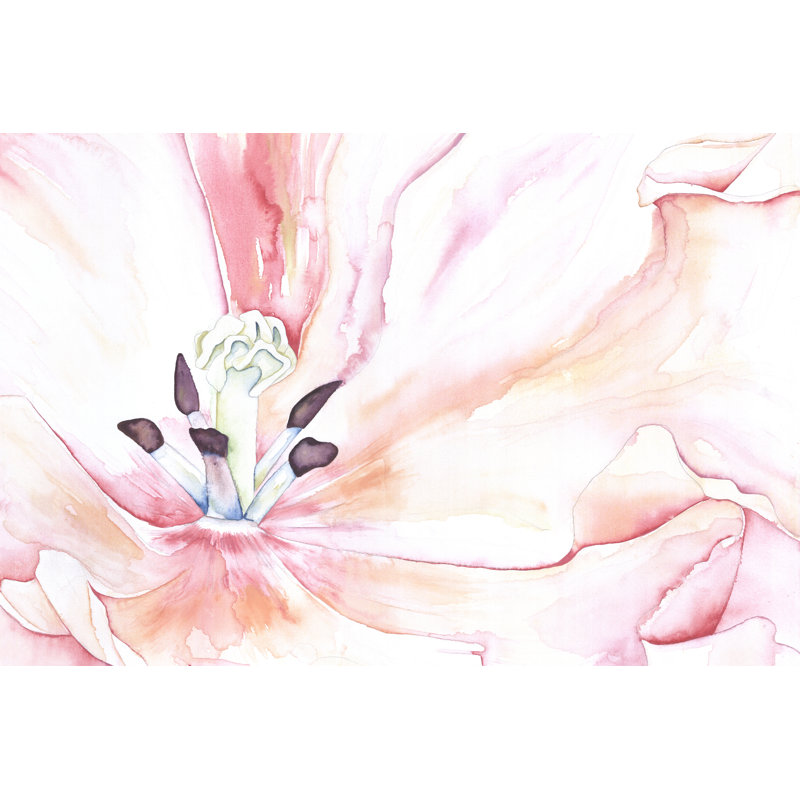 Pink Flower Center Close Up - Wrapped Canvas Painting, 61cm H x 91cm W x 3.8cm D